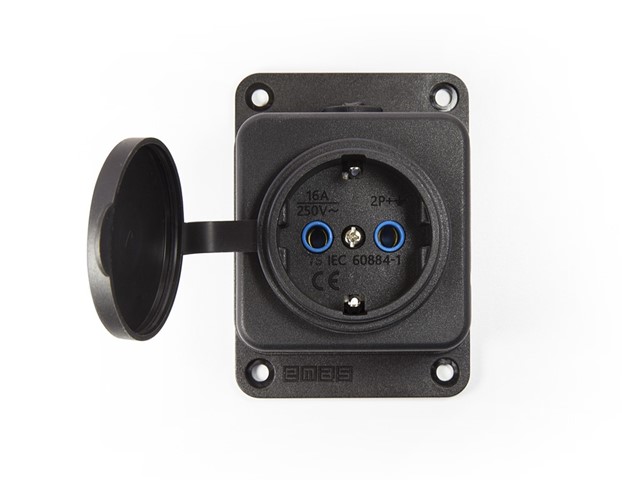 2P+E Wall Type Socket 16A Kauçuk Fiş Priz